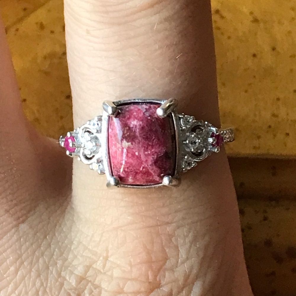 Norwegian Thulite Sterling Silver Ring Size 10